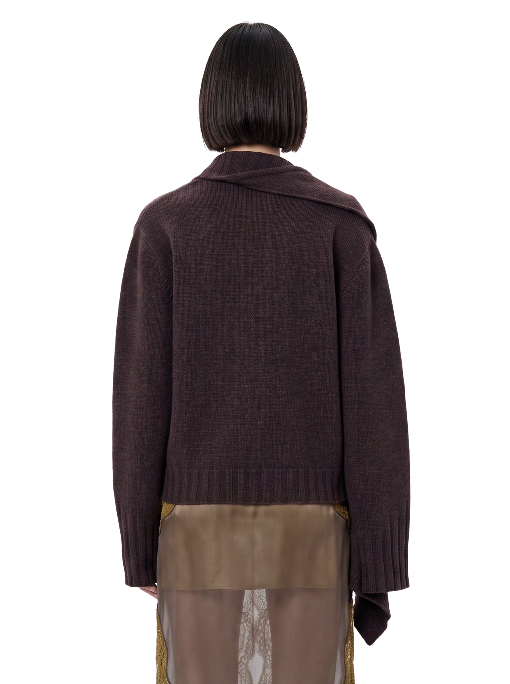 Cardigan in cashmere marrone 
