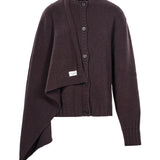 Cardigan in cashmere marrone 