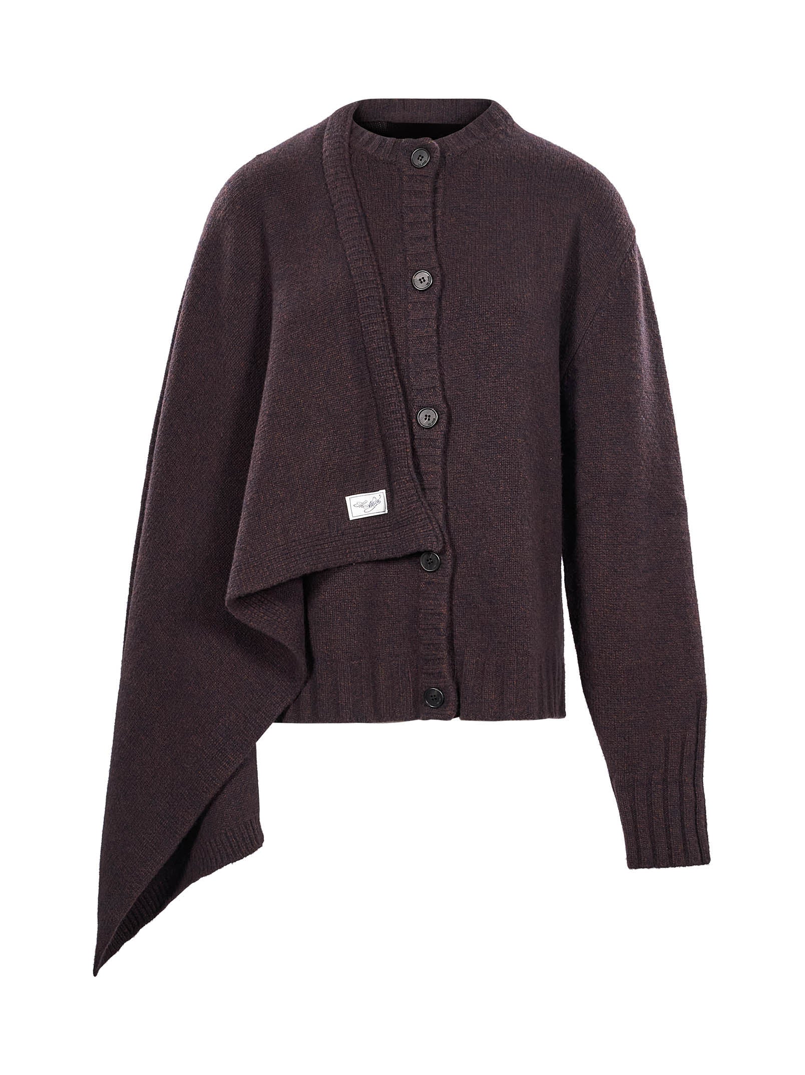 Cardigan in cashmere marrone 