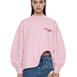Felpa con logo in rosa 