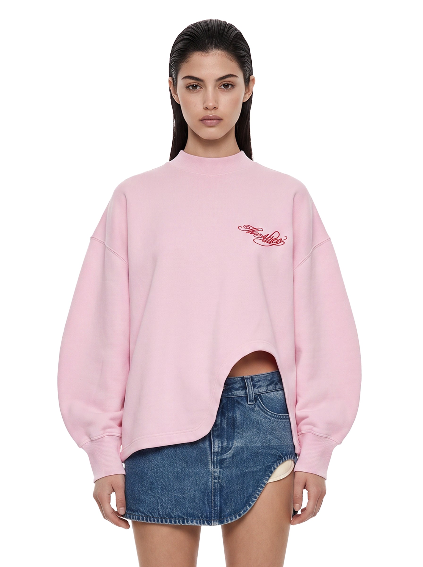 Felpa con logo in rosa 