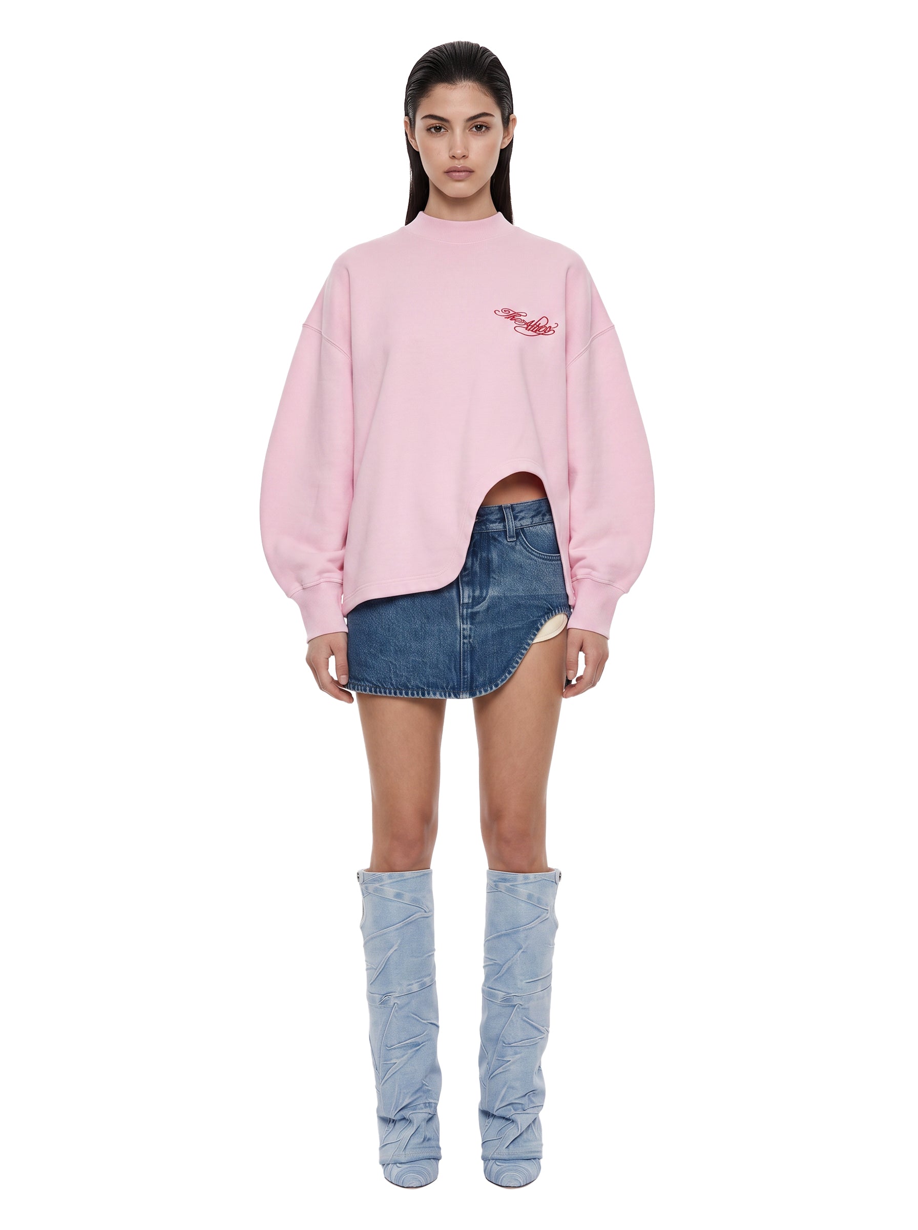 Felpa con logo in rosa 