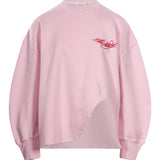 Felpa con logo in rosa 