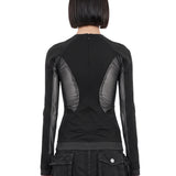Top jersey in tulle nero 