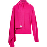 Maglione con sciarpa in fucsia 