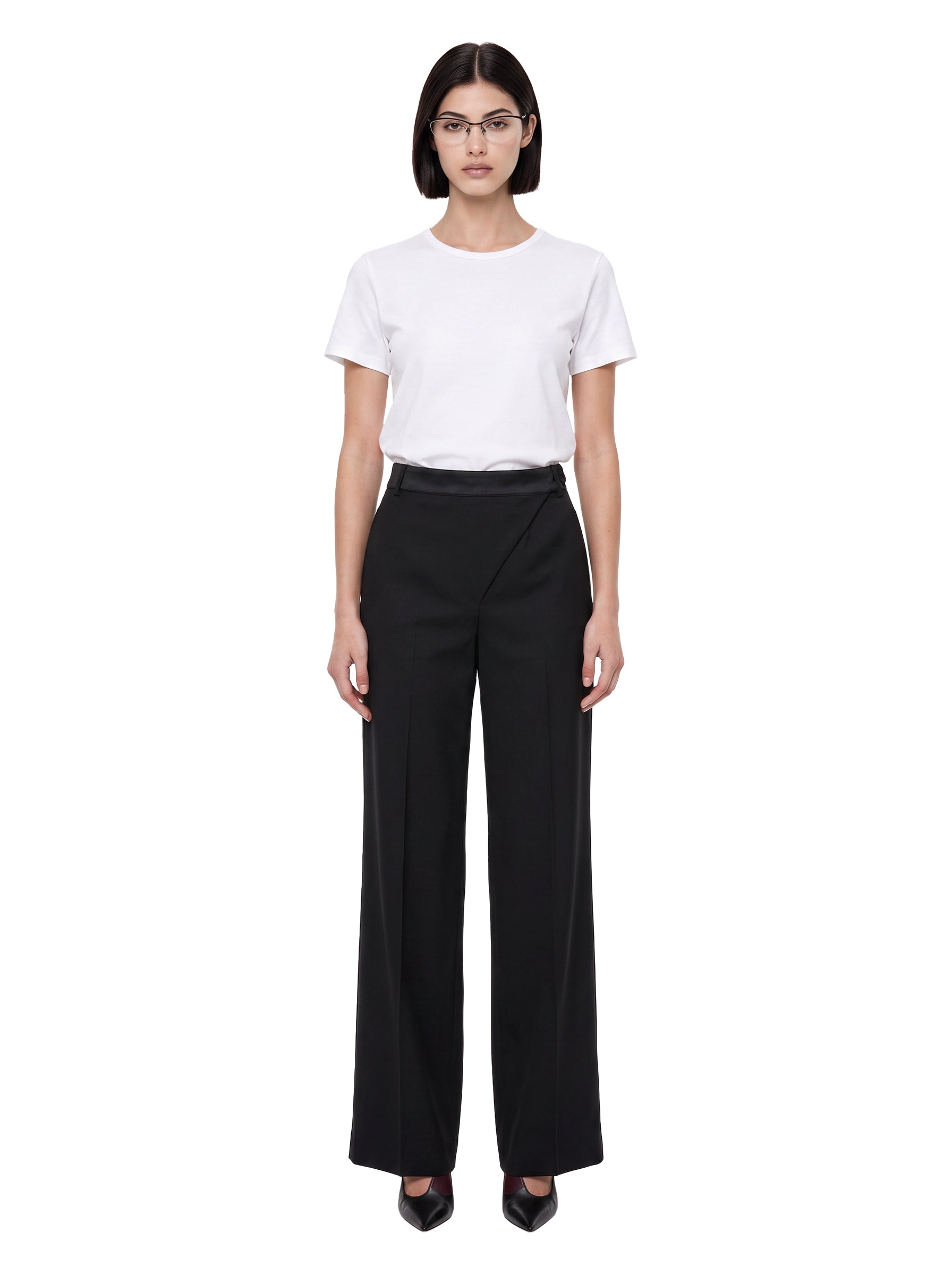 Pantalone tuxedo in lana nero 