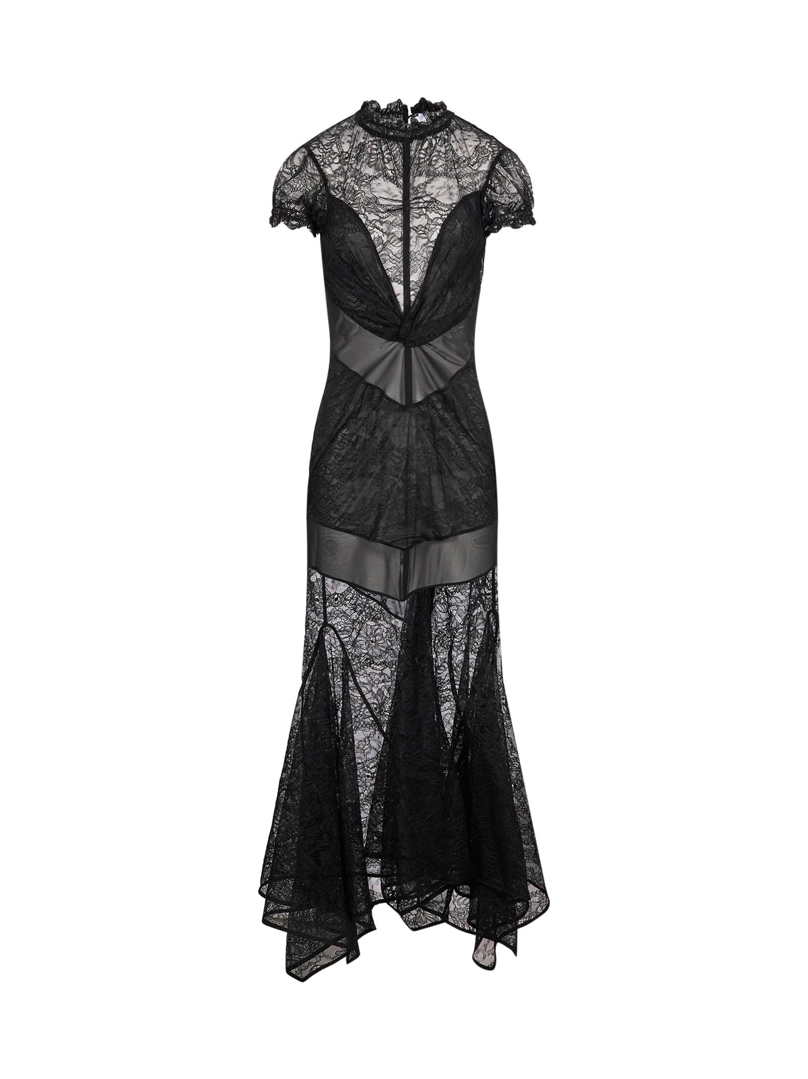 Abito midi in pizzo nero 