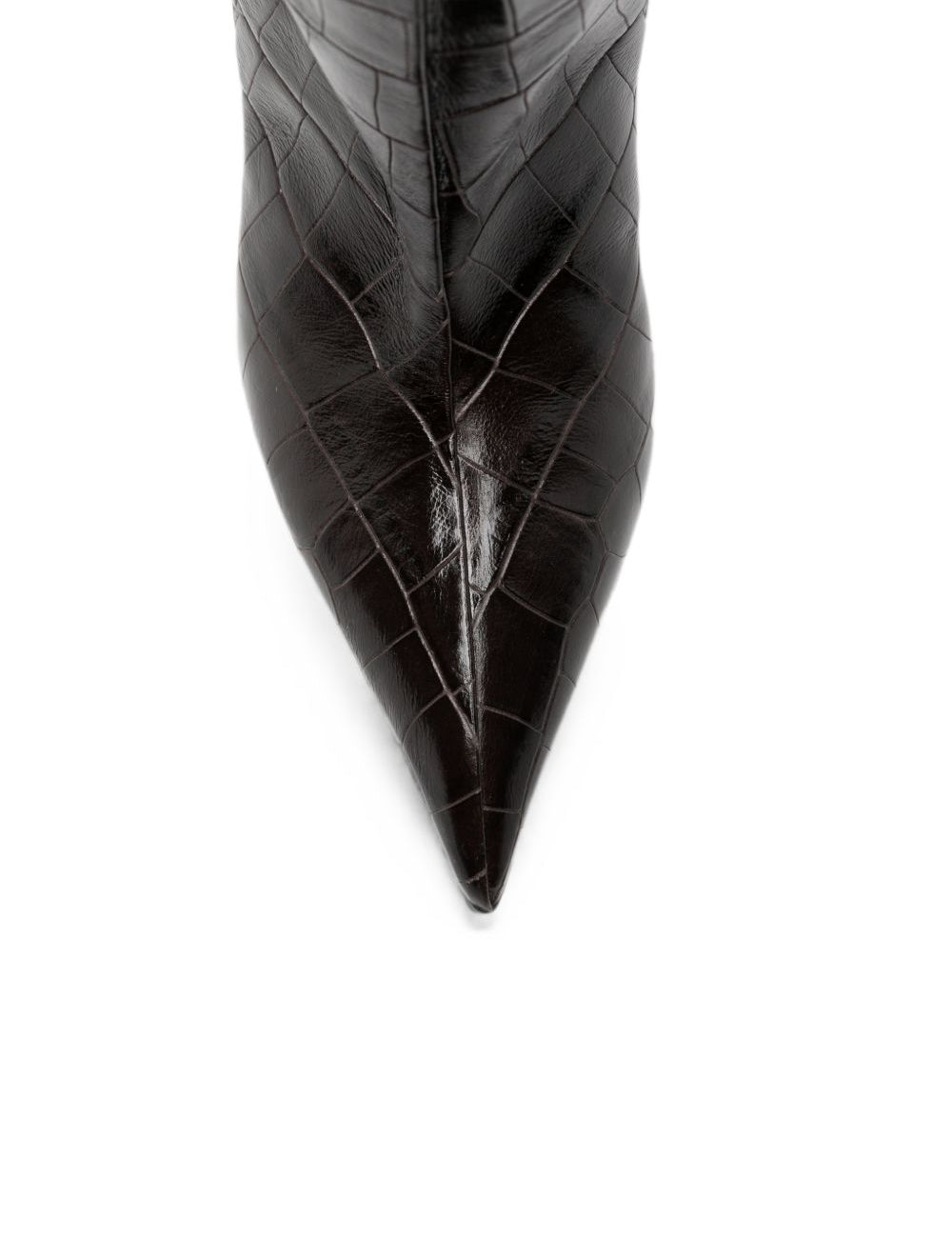 Stivali con effetto pelle di coccodrillo lea in nero 