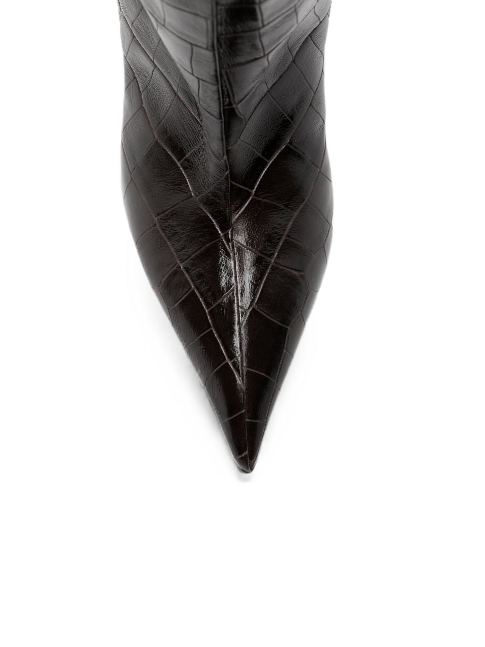 Stivali con effetto pelle di coccodrillo lea in nero 