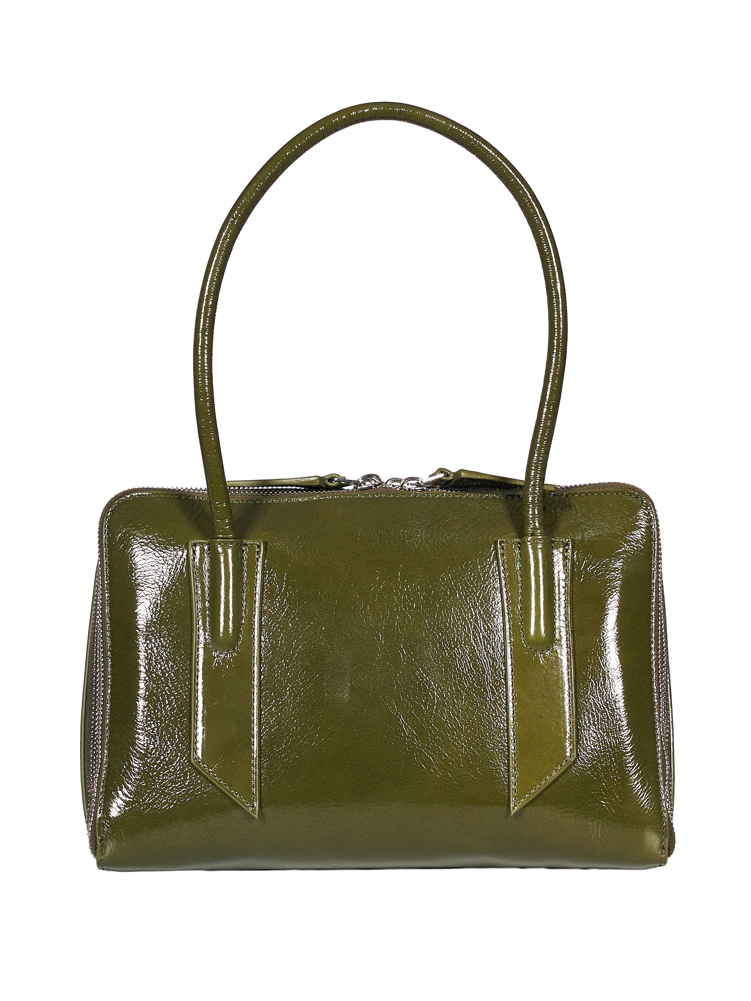 Borsa a spalla "L'altra di Milano" in verde oliva 