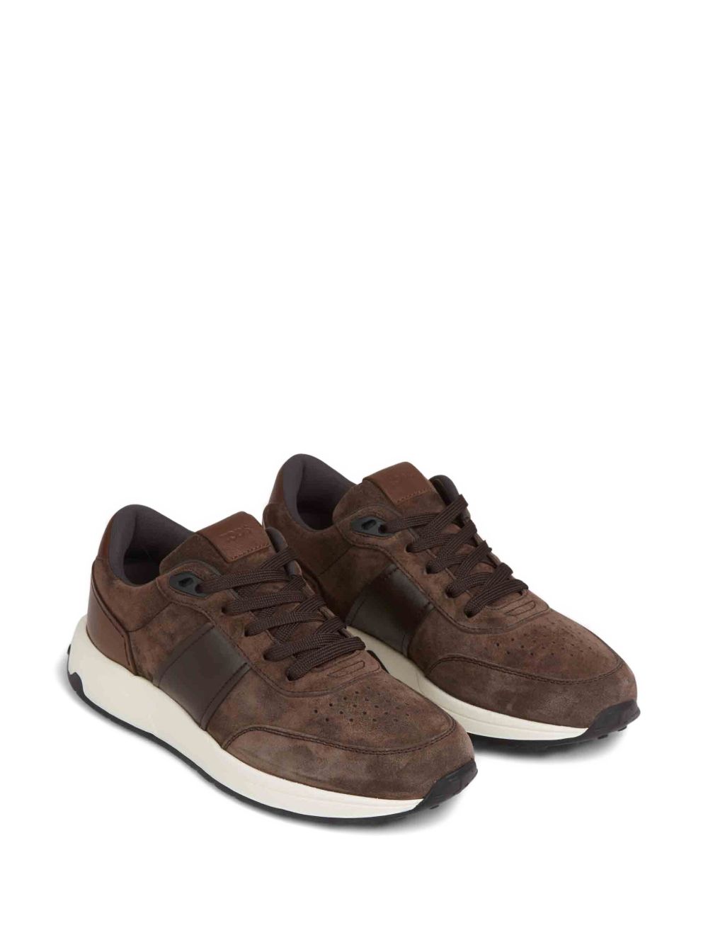 Sneakers in pelle scamosciata marrone 