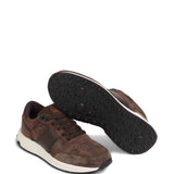 Sneakers in pelle scamosciata marrone 