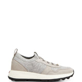 Sneakers Red Dot Socks in Maglia e Pelle Scamosciata in grigio 