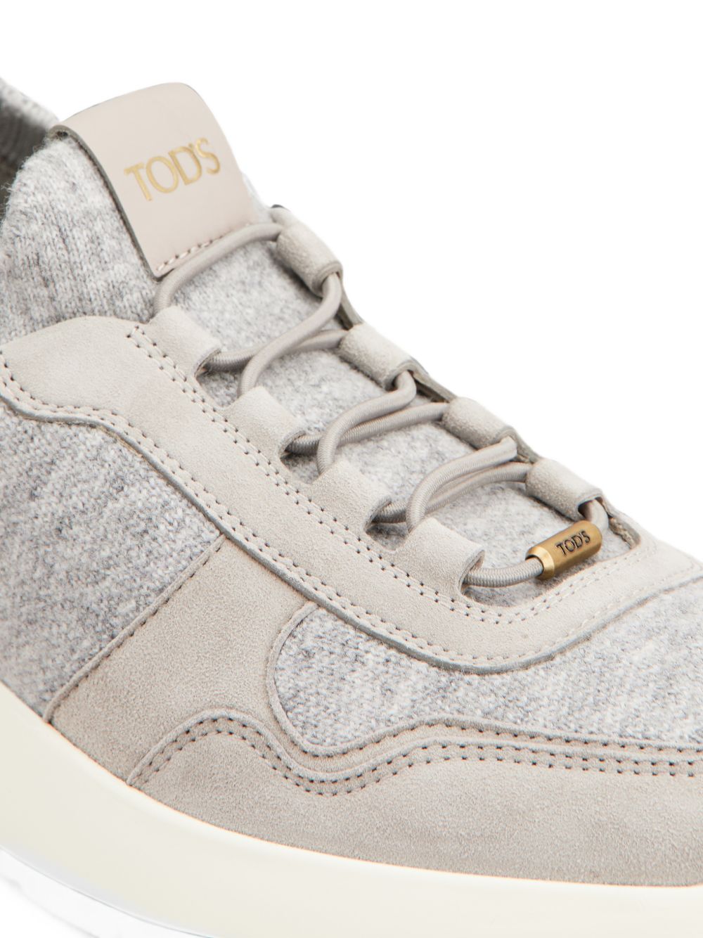 Sneakers Red Dot Socks in Maglia e Pelle Scamosciata in grigio 
