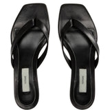 Sandali infradito in nappa in nero 