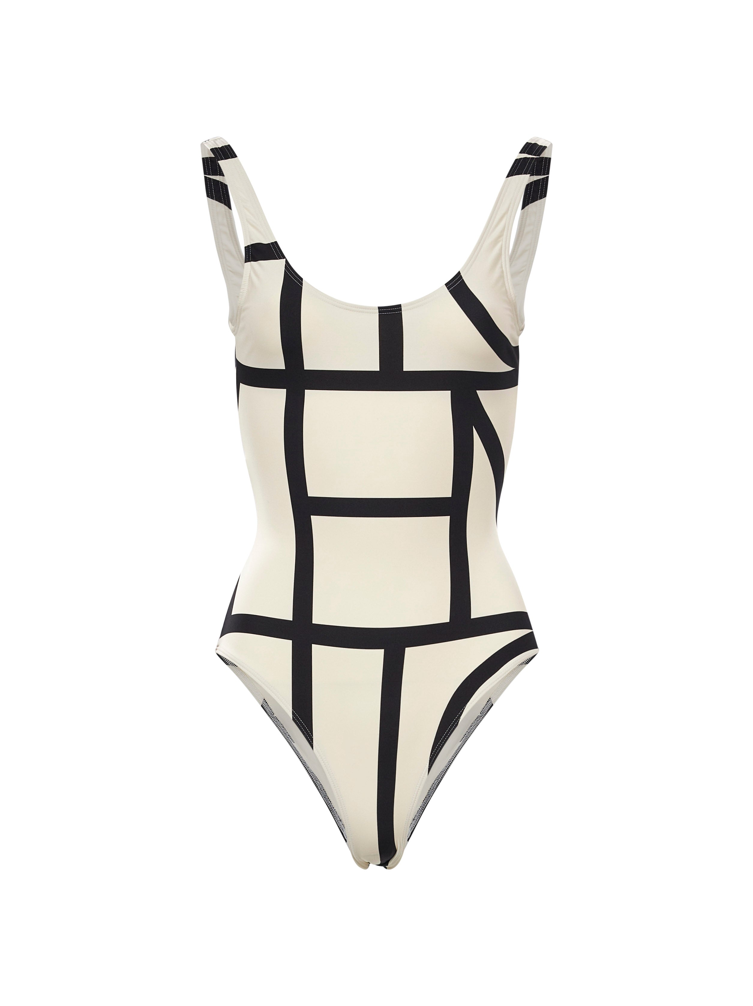 Costume da bagno con monogramma in bianco e nero Toteme - donna 