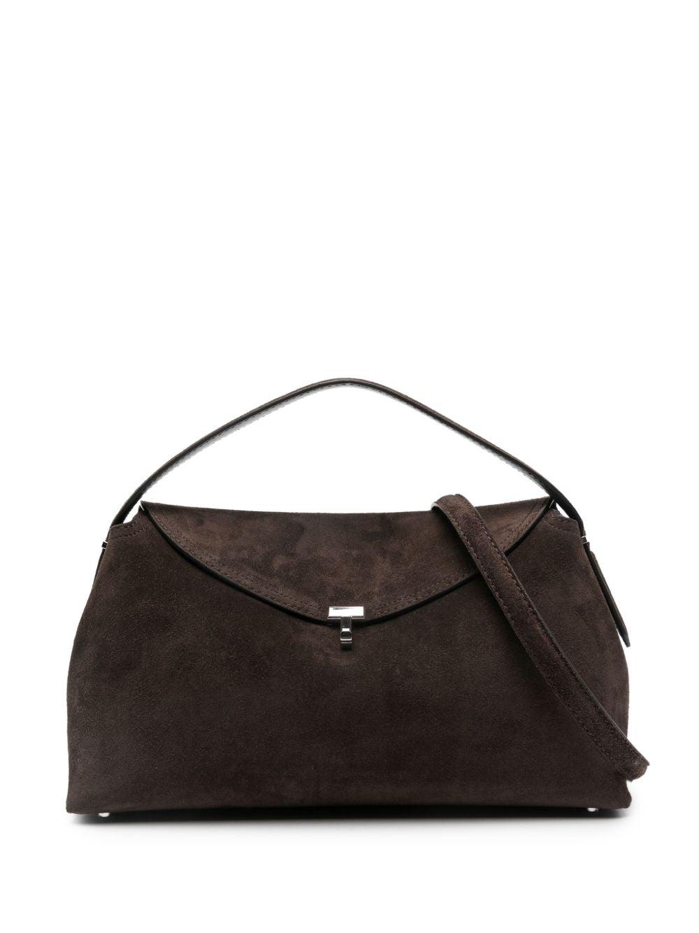 Borsa a mano T-lock in marrone 