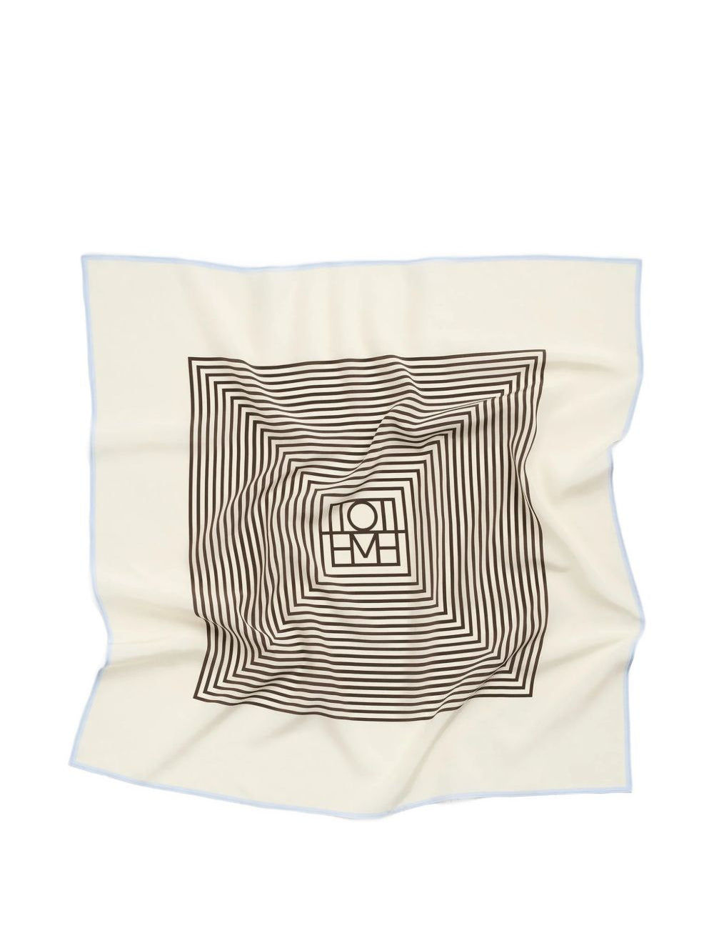 Foulard con stampa monogram in avorio 