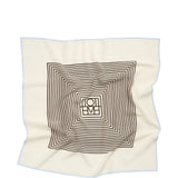 Foulard con stampa monogram in avorio 