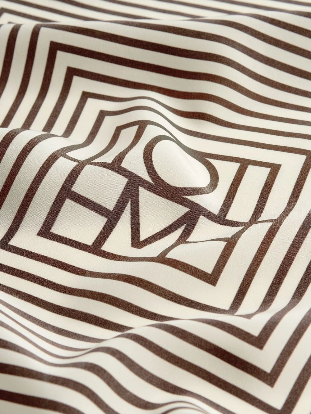 Foulard con stampa monogram in avorio 