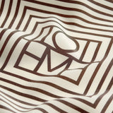 Foulard con stampa monogram in avorio 