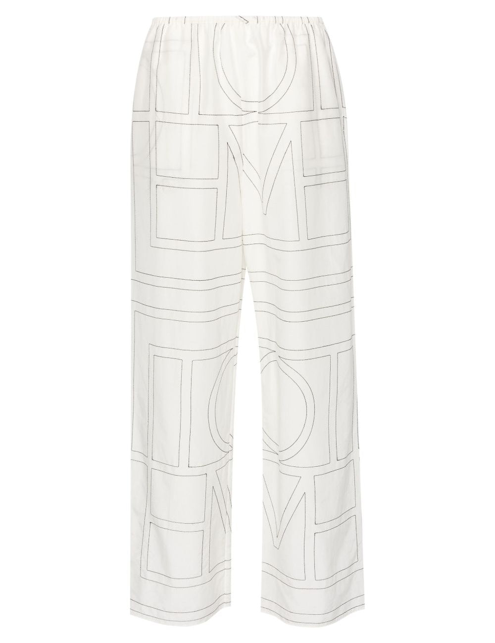 Pantaloni con monogramma ricamato in bianco Toteme - donna 