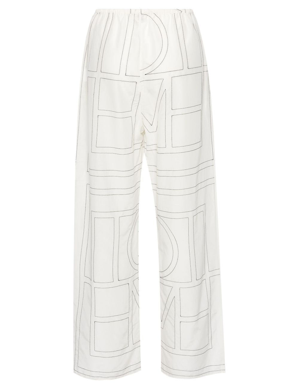 Pantaloni con monogramma ricamato in bianco Toteme - donna 
