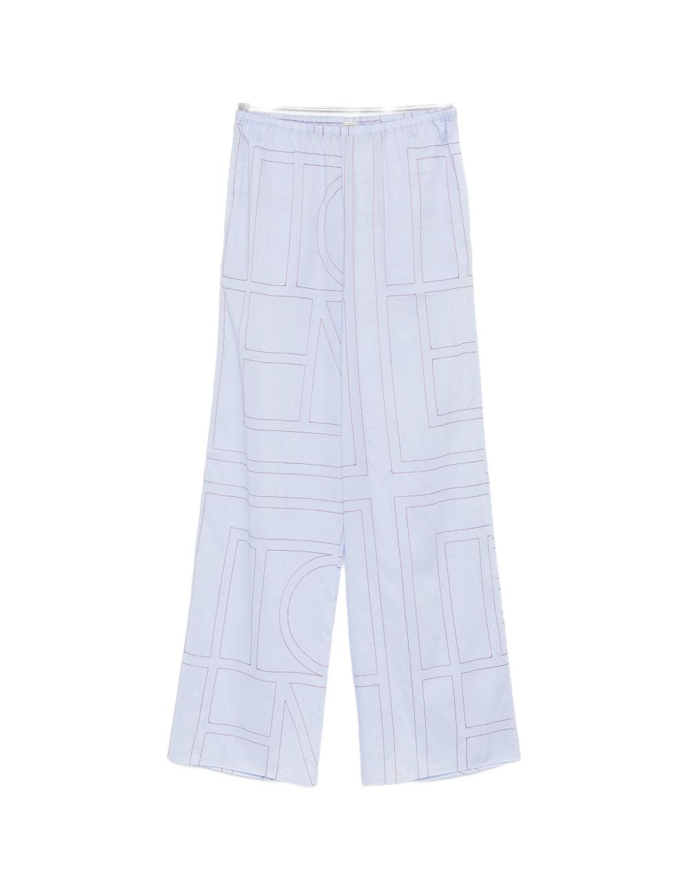 Pantaloni con stampa logo in azzurro Toteme - donna 