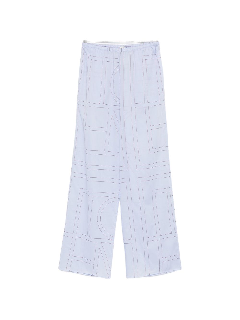 Pantaloni con stampa logo in azzurro Toteme - donna 