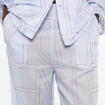 Pantaloni con stampa logo in azzurro Toteme - donna 