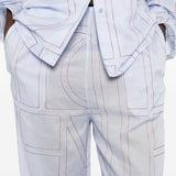 Pantaloni con stampa logo in azzurro Toteme - donna 