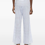 Pantaloni con stampa logo in azzurro Toteme - donna 
