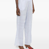 Pantaloni con stampa logo in azzurro Toteme - donna 