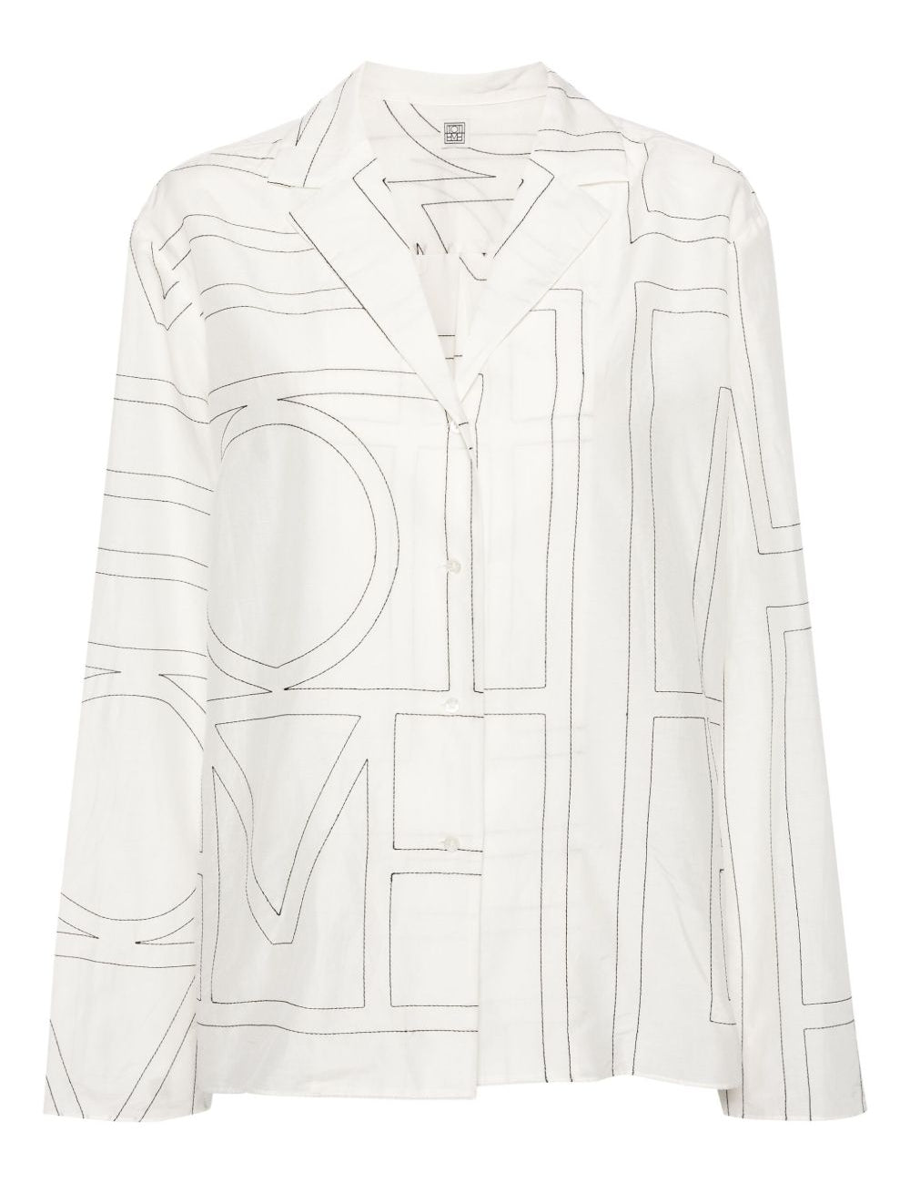 Camicia con monogramma in bianco 