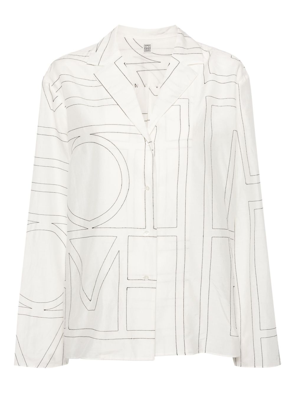 Camicia con monogramma in bianco 