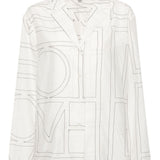 Camicia con monogramma in bianco 