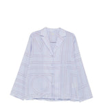 Camicia con stampa logo in azzurro 
