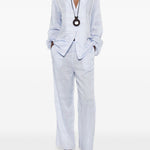Camicia con stampa logo in azzurro 