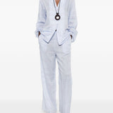 Camicia con stampa logo in azzurro 