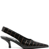 Décolleté slingback in marrone cocco toteme - donna 