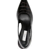 Décolleté slingback in marrone cocco toteme - donna 