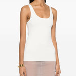 Canotta lavorata a maglia in bianco Toteme - donna 