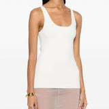 Canotta lavorata a maglia in bianco Toteme - donna 