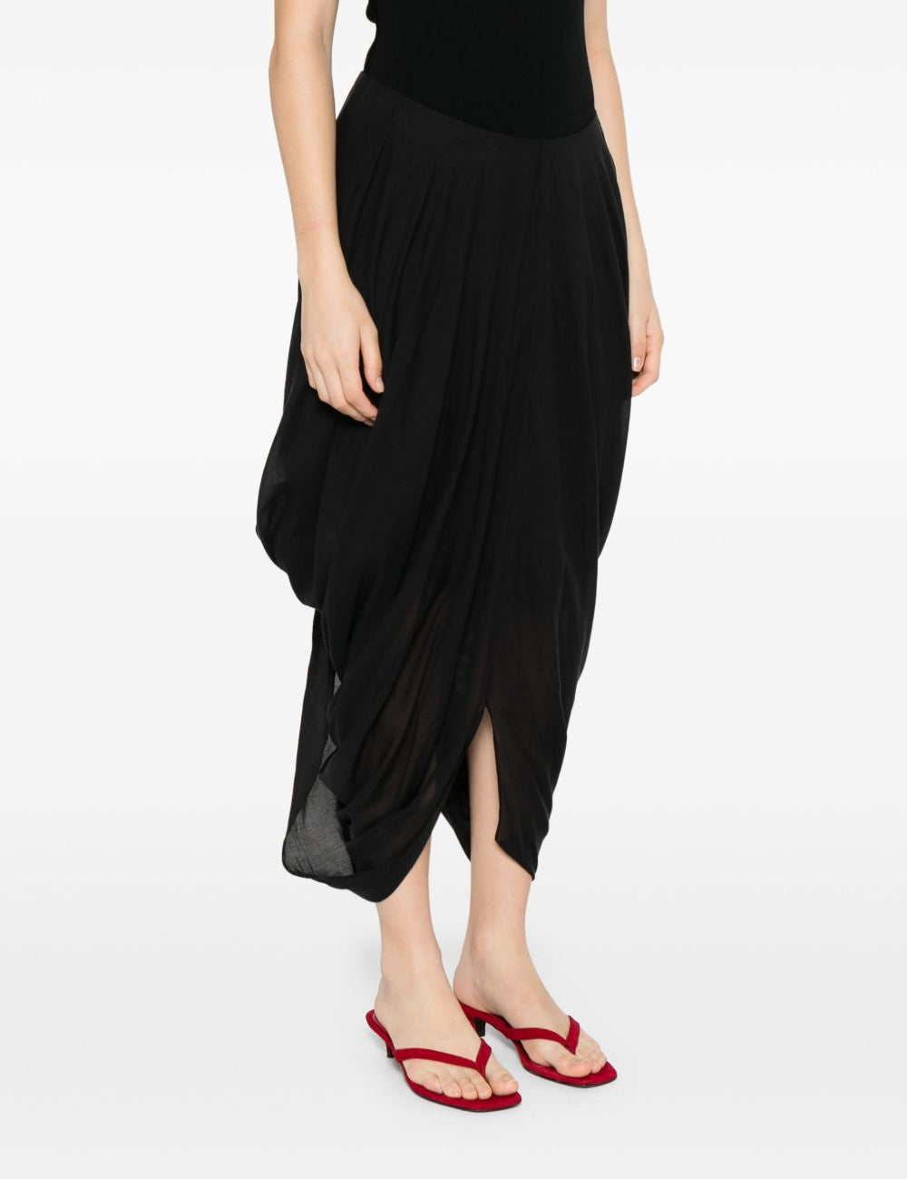 Gonna drapeggiata cocoon in nero Toteme - donna 