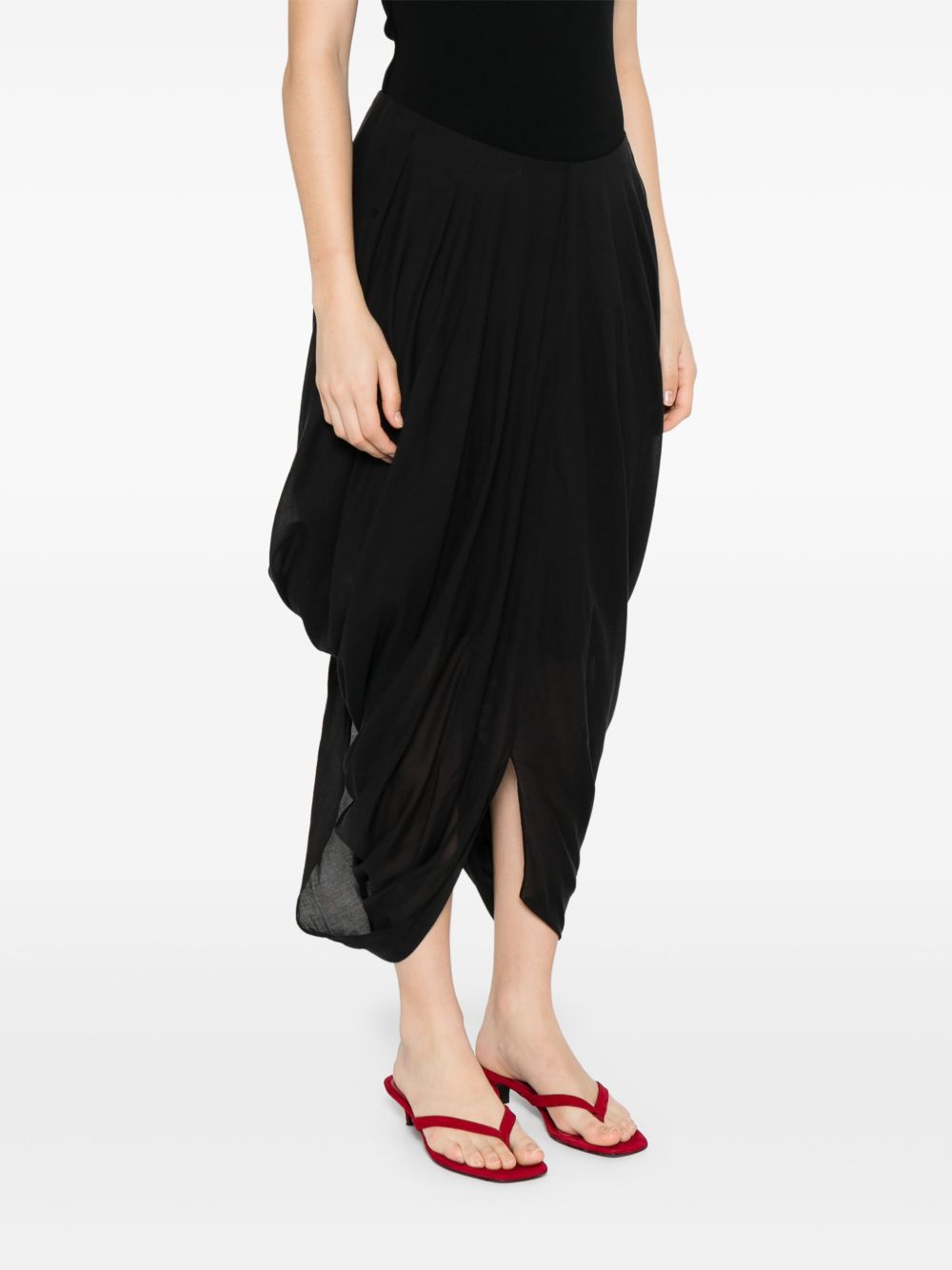 Gonna drapeggiata cocoon in nero Toteme - donna 
