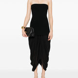 Gonna drapeggiata cocoon in nero Toteme - donna 