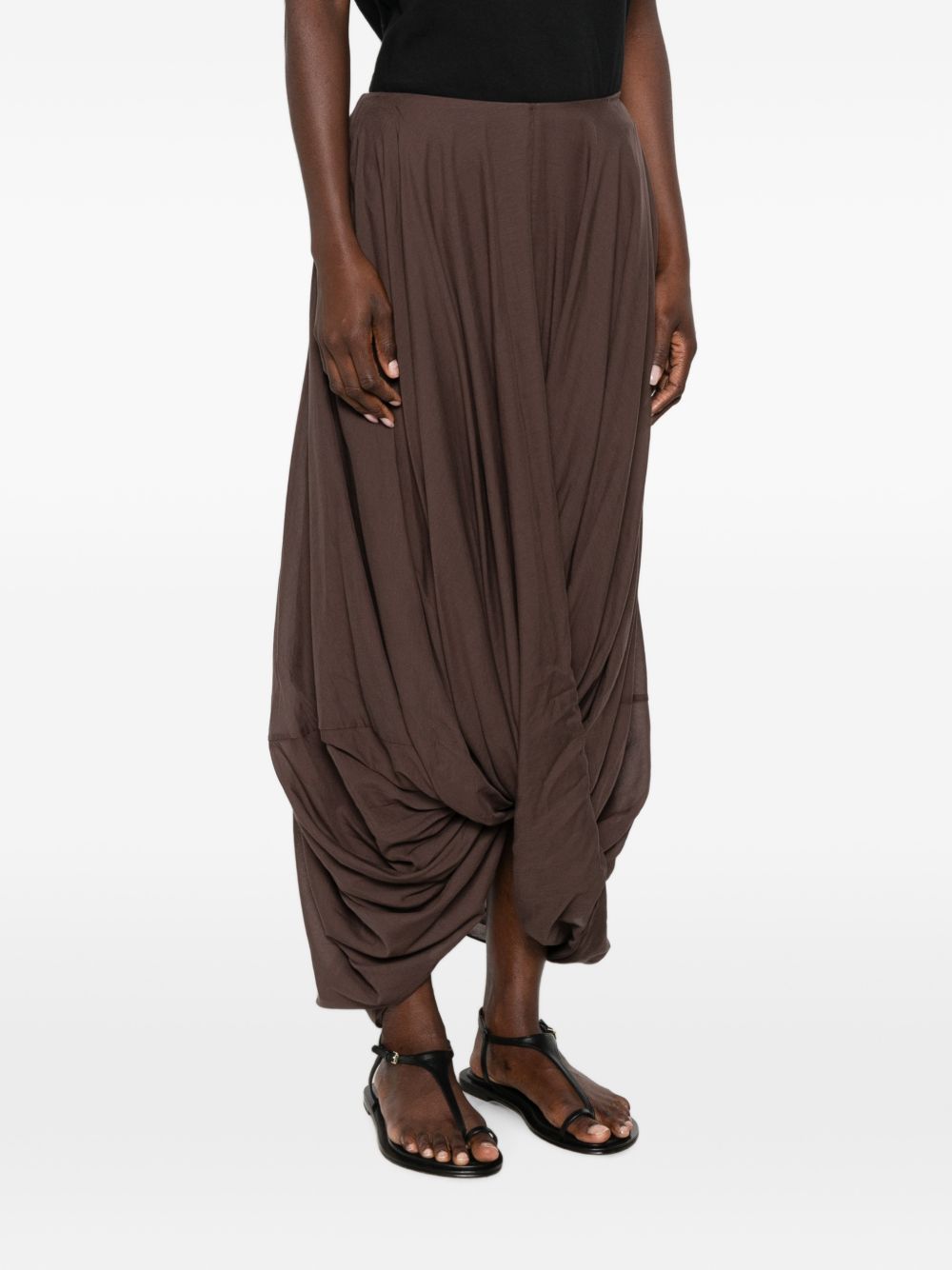 Gonna asimmetrica drappeggiata Cocoon in marrone 