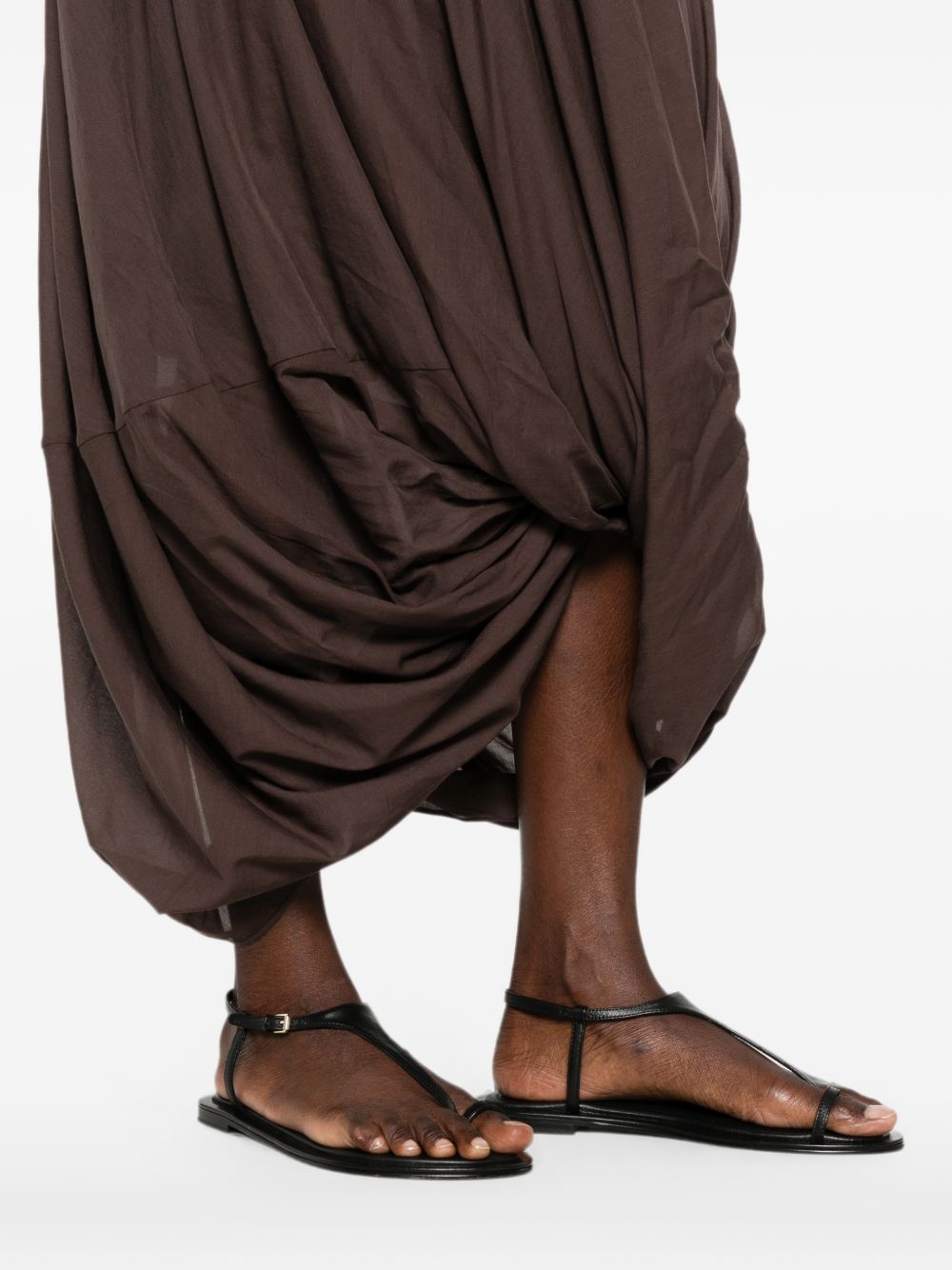 Gonna asimmetrica drappeggiata Cocoon in marrone 