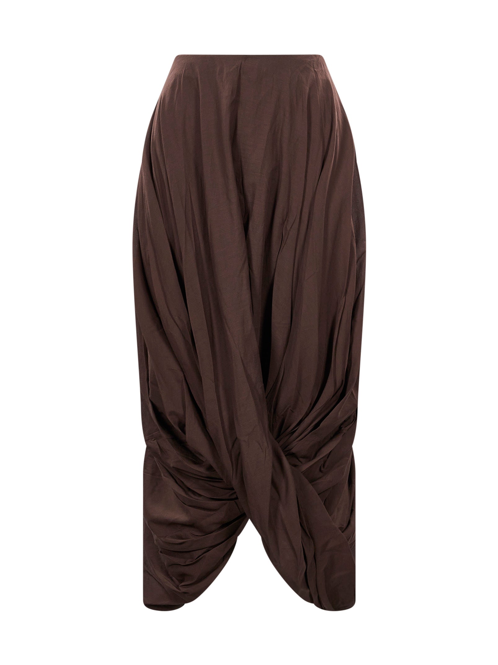 Gonna asimmetrica drappeggiata Cocoon in marrone 