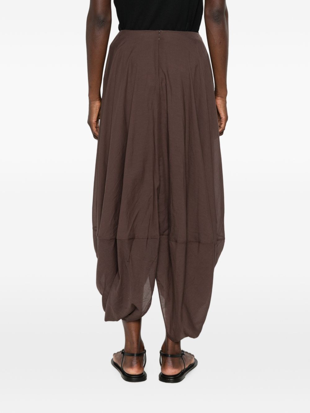 Gonna asimmetrica drappeggiata Cocoon in marrone 